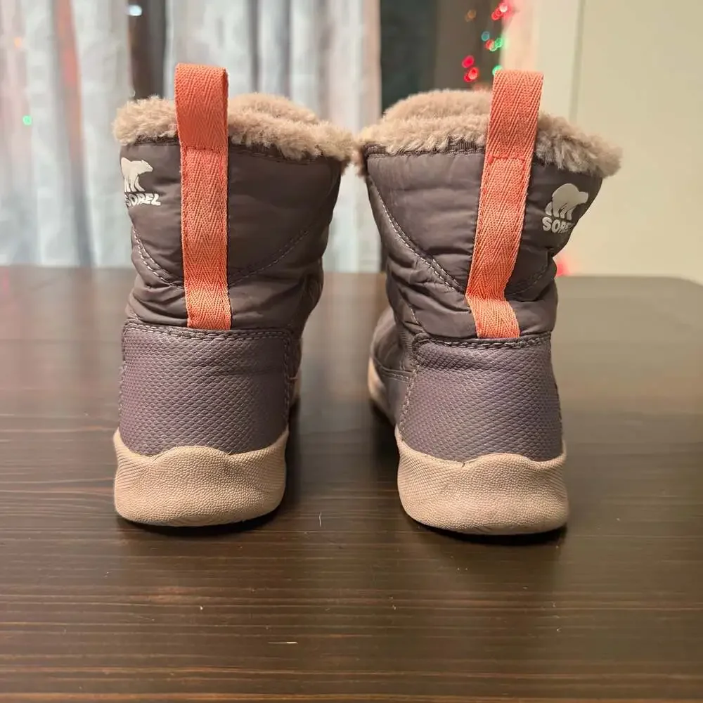 Sorel Whitney II‎ Plus Lace Waterproof Snow Boot Grey Pink Size 1
